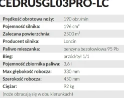 Glebogryzarka przeciwbieżna Cedrus GL03 PRO LC 6,5KM Loncin