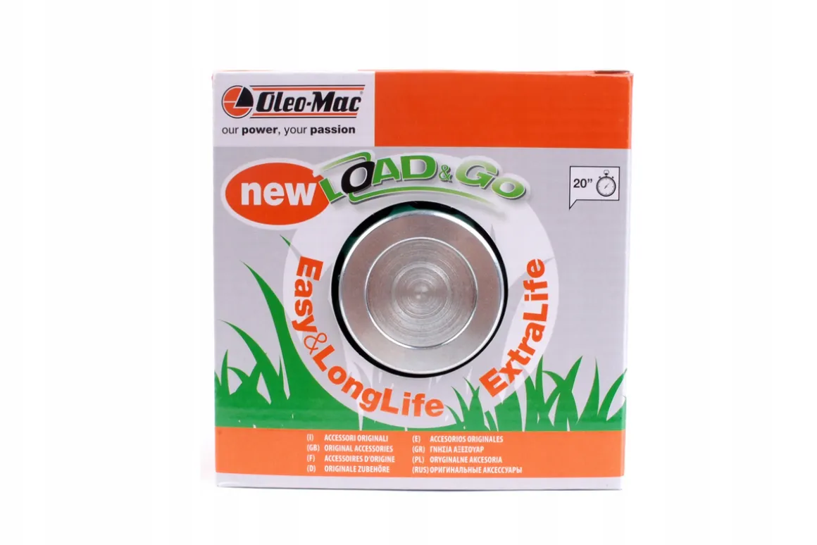 GŁOWICA DO KOS ŻYŁKOWA OLEO-MAC LOAD&GO 130mm x 3mm EXTRALIFE M10x1.25 LHF z metalowym pokrętłem EFCO 63129015 - OFICJALNY DYSTRYBUTOR - AUTORYZOWANY DEALER OLEO MAC