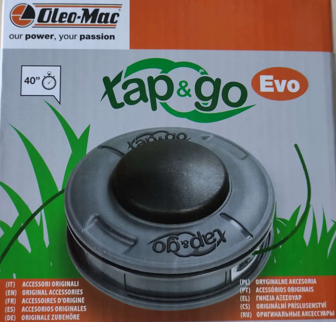 GŁOWICA DO KOS ŻYŁKOWA OLEO-MAC TAP&GO 130mm x 2.4mm EFCO M10x1,25 M8x1,25 61459100 - OFICJALNY DYSTRYBUTOR - AUTORYZOWANY DEALER OLEO MAC