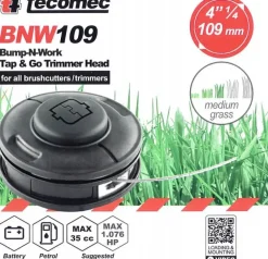 GŁOWICA ŻYŁKOWA TECOMEC TAP&AMP;GO BC 32-52 109 MM 50729081