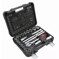 Hillen&Mohr 17K025A Zestaw kluczy nasadowych 1/2" 25 szt. nasadki grzechotka CrV
