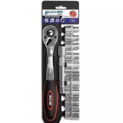 Hillen&Mohr 17L3012 Zestaw kluczy nasadowych 1/2" 12 szt, grzechotka, nasadki CrV