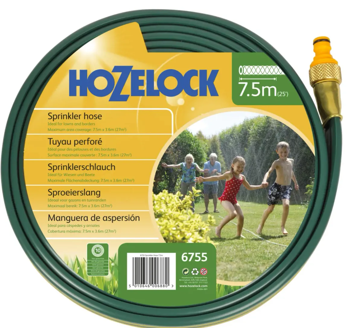 Hozelock 6755 wąż zraszający 7,5 m płaski perforowany do nawadniania ogrodu