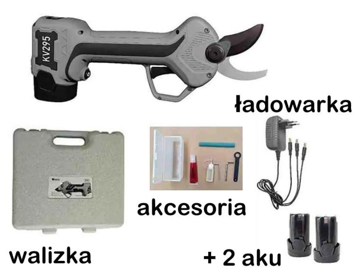 KAMIKAZE KV295 SEKATOR AKUMULATOROWY SEKATOR NOŻYCE DO ŻYWOPŁOTU OGRODOWY RĘCZNY DO GAŁĘZI ROŚLIN KRZEWÓW KRZAKÓW