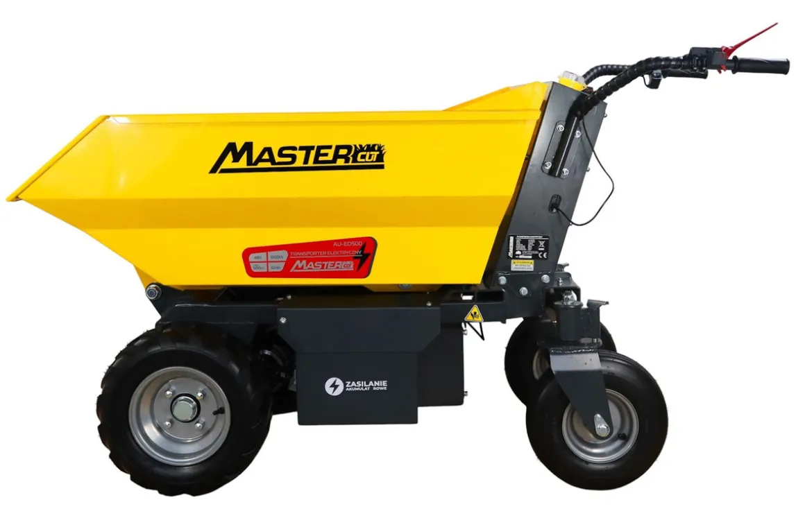 MasterCut AU-ED500 WOZIDŁO TRANSPORTER AKUMULATOROWY BUDOWLANY OGRODOWY TACZKA WYWROTKA ELEKTRYCZNA 48V, 32AH, 500KG