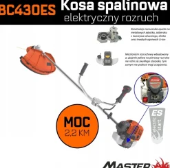 MASTERCUT BC430ES KOSA SPALINOWA Z ROZRUSZNIKIEM ELEKTRYCZNYM ESTART KOSA DO TRAWY WYKASZARKA PODKASZARKA PODCINARKA 2,2KM