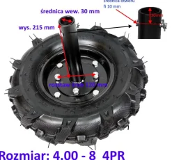 MASTERCUT BK55 8001017 KOŁA POMPOWANE GUMOWE POMOCNICZE TRANSPORTOWE Z OSIAMI 30mm 4.00-8 16