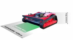 MASTERCUT JFRC90S KOSIARKA BIJAKOWA ROBOT KOSZĄCY ZDALNIE STEROWANY KOSIARKA HYBRYDOWA GĄSIENICOWA SPALINOWA TRAKTOREK POD PANELE Z NAPĘDEM NA PILOTA FOTOWOLTAIKA 90cm