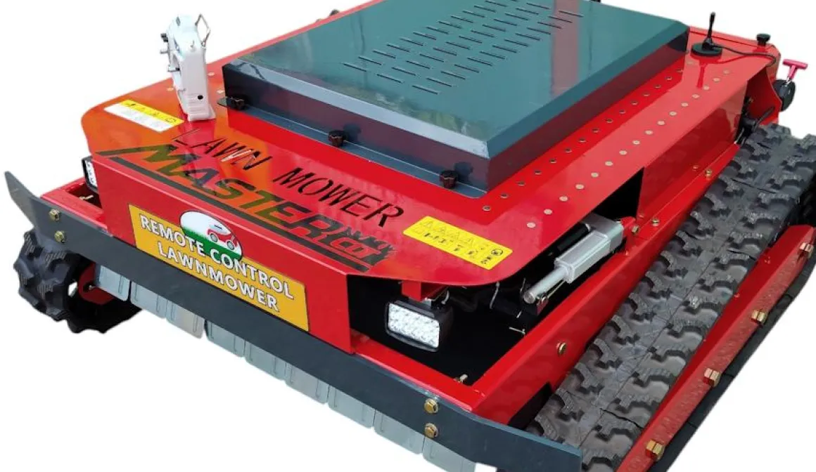 MASTERCUT JFRC90S KOSIARKA BIJAKOWA ROBOT KOSZĄCY ZDALNIE STEROWANY KOSIARKA HYBRYDOWA GĄSIENICOWA SPALINOWA TRAKTOREK POD PANELE Z NAPĘDEM NA PILOTA FOTOWOLTAIKA 90cm
