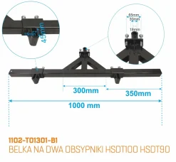 MASTERCUT 1102-T01301-B2 PODWÓJNA BELKA MONTAŻOWA UCHWYT TYLNY DO MONTAŻU AKCESORIÓW DO GLEBOGRYZARKI MASTERCUT HSDT100, HSDT90