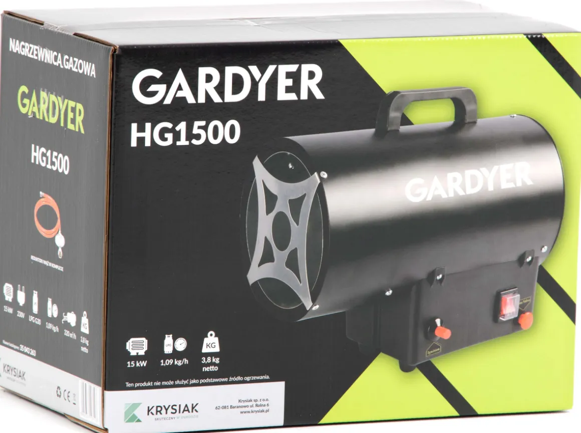 NAGRZEWNICA GAZOWA GARDYER HG1500 - OFICJALNY DYSTRYBUTOR - AUTORYZOWANY DEALER GARDYER