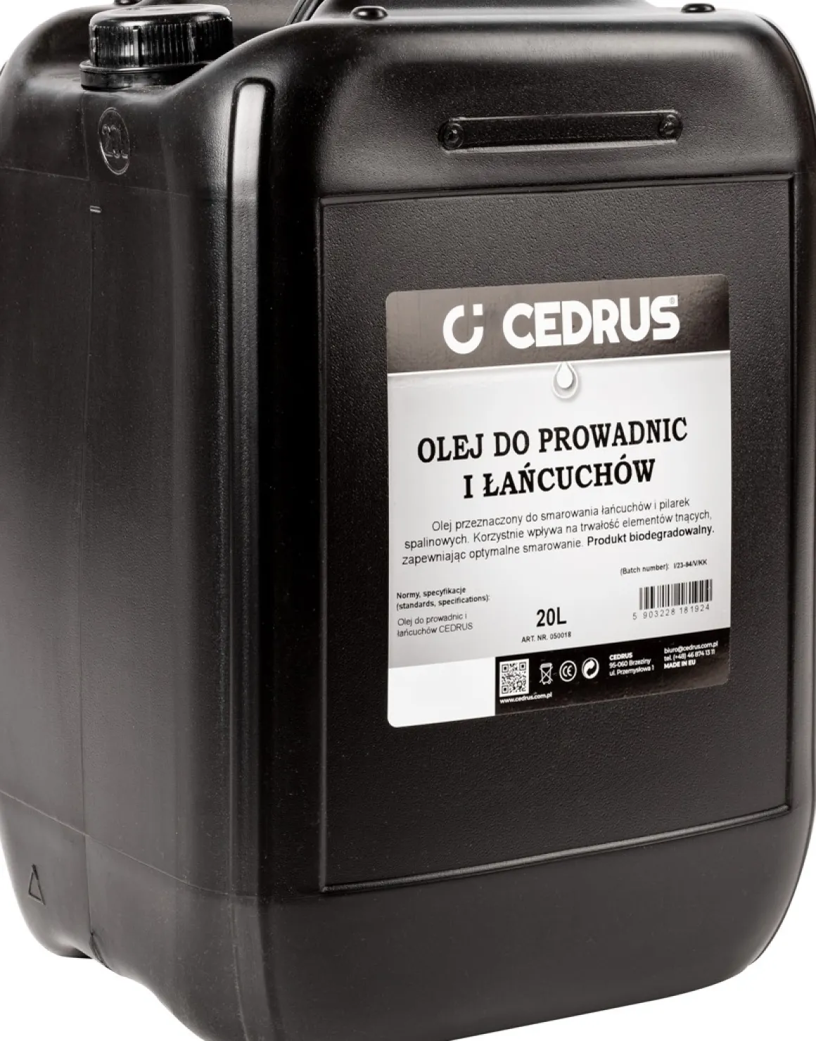 OLEJ CEDRUS 20L DO SMAROWANIA ŁAŃCUCHÓW I PROWADNIC PIŁ PILAREK PRZECINAREK 050018 - EWIMAX - OFICJALNY DYSTRYBUTOR - AUTORYZOWANY DEALER CEDRUS