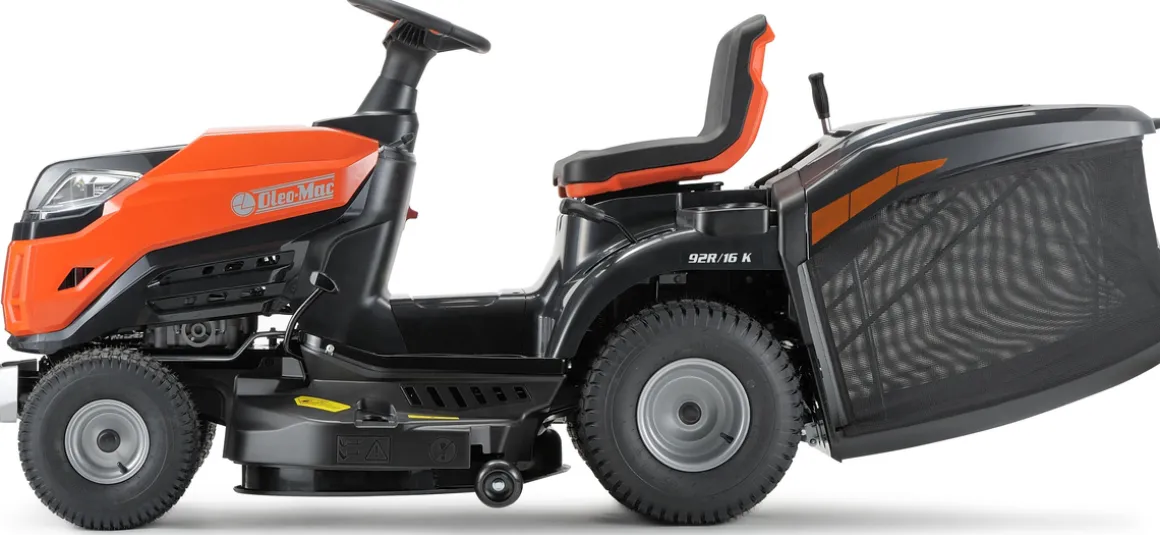 OLEO MAC OM 92 R/16 K TRAKTOREK OGRODOWY DO TRAWY Z TYLNYM WYRZUTEM KOSIARKA SAMOJEZDNA SPALINOWA DO TRAWY HYDROSTAT 92cm 68059206 - OFICJALNY DYSTRYBUTOR - AUTORYZOWANY DEALER OLEO-MAC