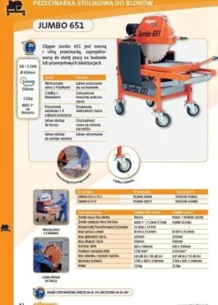 Przecinarka murarska Norton Clipper Jumbo 651 650mm 2,2kW 230V