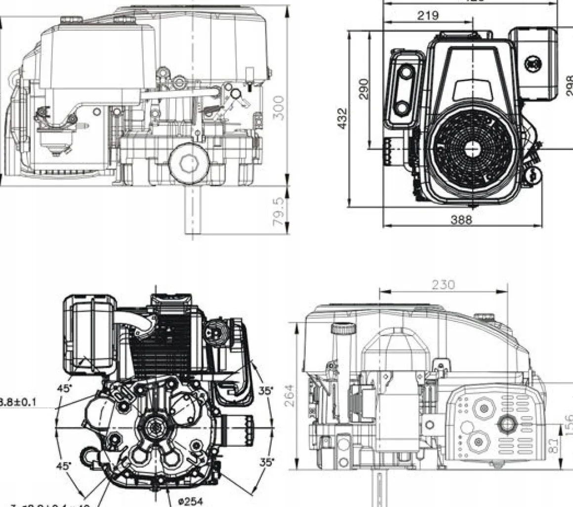 Silnik do traktorka Loncin LC1P92F (16 KM, 452 cm³)