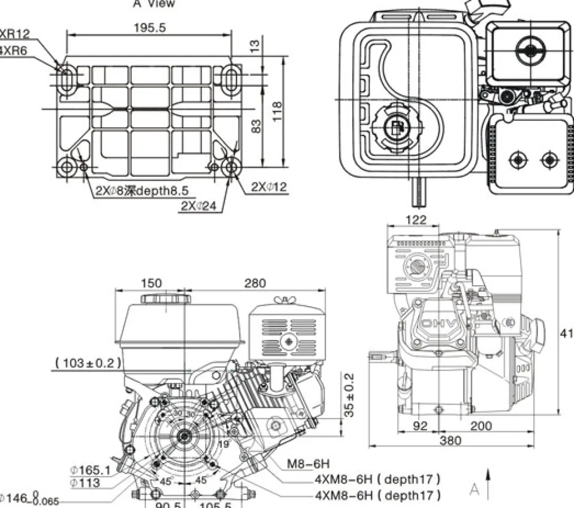 SILNIK LONCIN G270F-A SPALINOWY BENZYNOWY 9 KM WAŁ 25mm / 60mm MOTOR - EWIMAX HONDA GX270 - OFICJALNY DYSTRYBUTOR - AUTORYZOWANY DEALER LONCIN