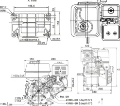 SILNIK LONCIN G270F-C SPALINOWY BENZYNOWY 9 KM WAŁ 25.4mm / 88mm MOTOR HONDA GX270 - EWIMAX - OFICJALNY DYSTRYBUTOR - AUTORYZOWANY DEALER LONCIN