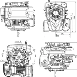 SILNIK LONCIN LC1P75F-F DO KOSIARKI SPALINOWY BENZYNOWY 7KM 212cm3 WAŁ PIONOWY WALCOWY 22,2x80mm MOTOR HONDA ,VANGUARD , B&S , BRIGGS & STRATTON, KOHLER, KAWASAKI