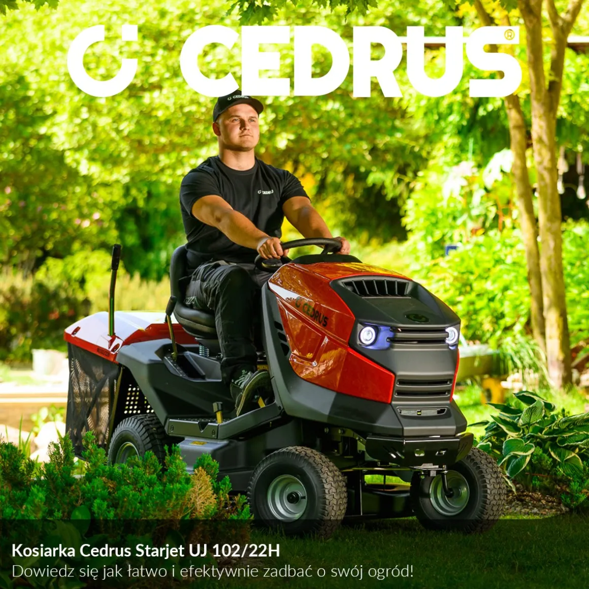 TRAKTOREK CEDRUS STARJET UJ 102/22H TRAKTOREK OGRODOWY SECO KOSIARKA SAMOJEZDNA SPALINOWA DO TRAWY 22KM / 102cm HYDROSTATIC - OFICJALNY DYSTRYBUTOR - AUTORYZOWANY DEALER CEDRUS