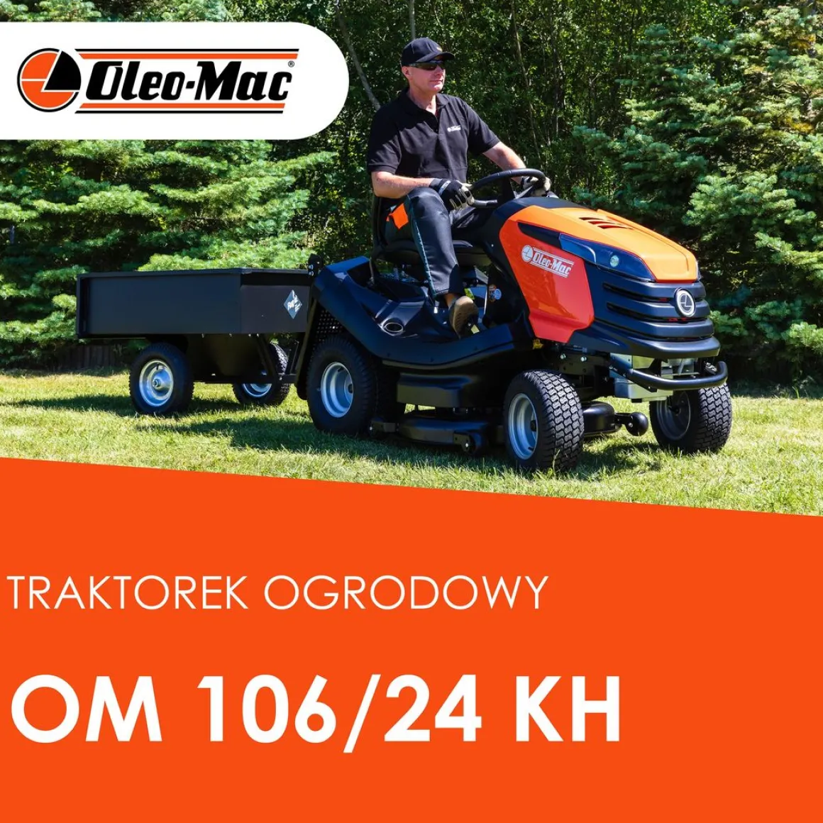 TRAKTOREK OLEO MAC OM 106/24 KH TRAKTOREK OGRODOWY KOSIARKA SAMOJEZDNA SPALINOWA DO TRAWY HYDROSTATIC OM106 102cm KLASA PREMIUM 68129066 - OFICJALNY DYSTRYBUTOR - AUTORYZOWANY DEALER OLEO-MAC