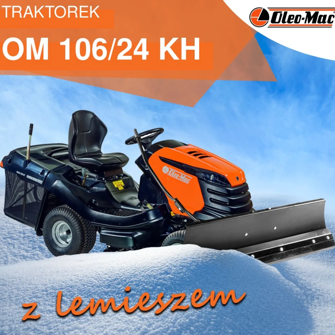 TRAKTOREK OLEO MAC OM 106/24 KH TRAKTOREK OGRODOWY KOSIARKA SAMOJEZDNA SPALINOWA DO TRAWY HYDROSTATIC OM106 102cm KLASA PREMIUM 68129066 - OFICJALNY DYSTRYBUTOR - AUTORYZOWANY DEALER OLEO-MAC