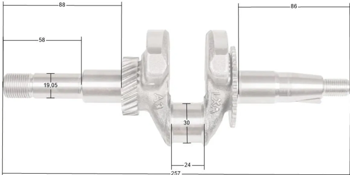 Wał korbowy Loncin LC50ZB60-4.5Q LC168F-2 CZĘŚĆ ORYGINALNA
