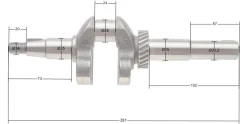 Wał korbowy Loncin 1P61FE LC1P65FE(B) 62 mm CZĘŚĆ ORYGINALNA 130290413-0001