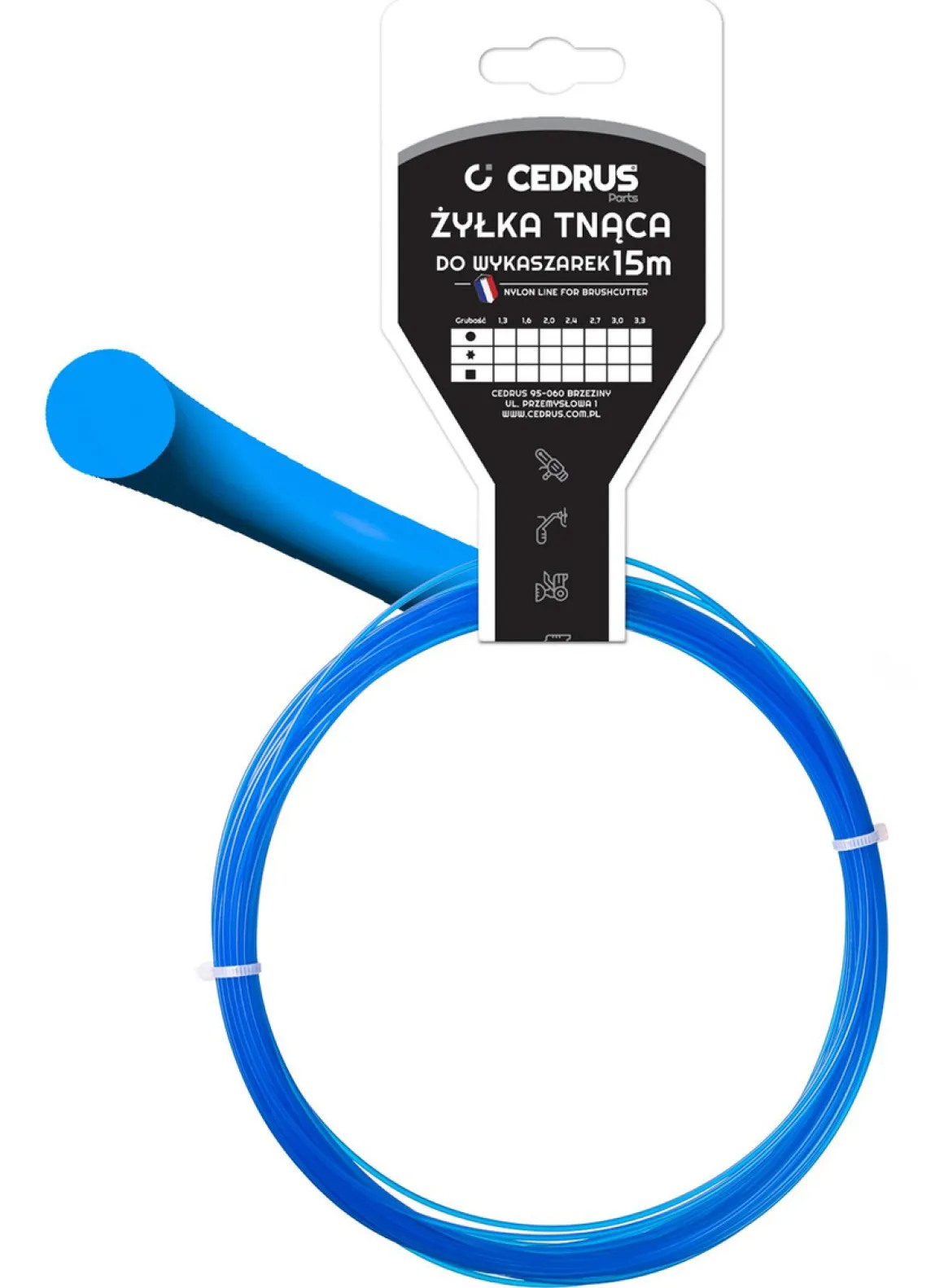 Żyłka tnąca 1.6/15m k okrągła niebieska DBPLCEDCN01/02RBY