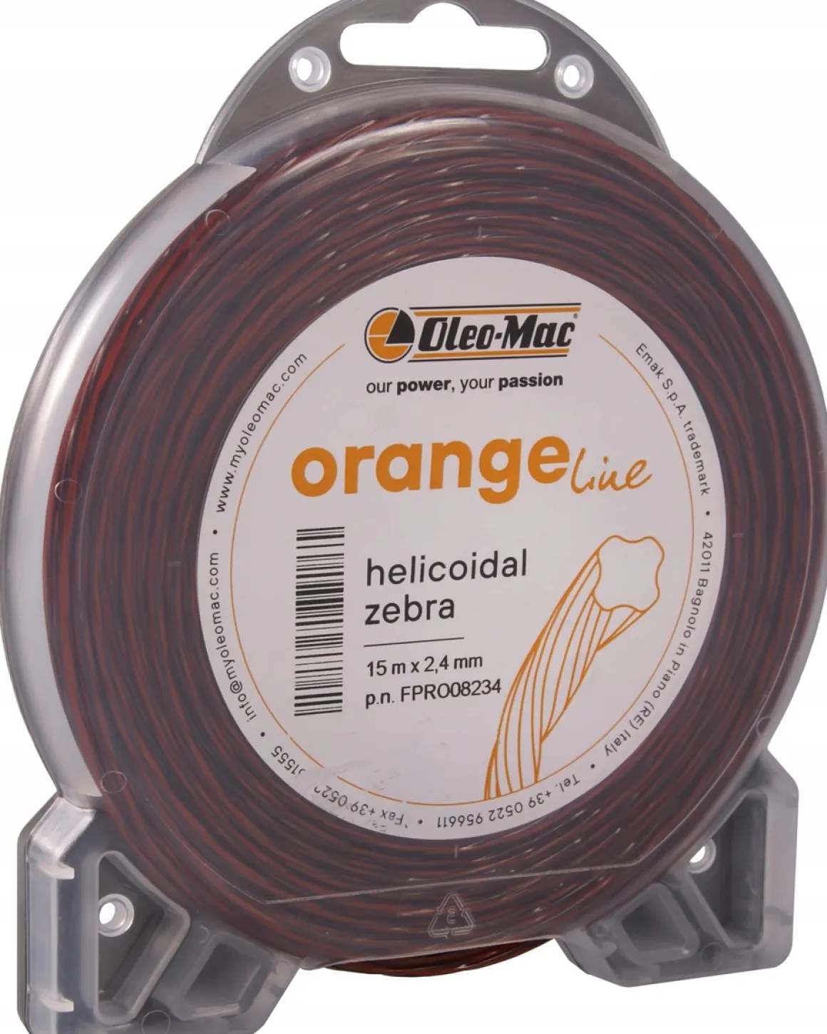 ŻYŁKA TNĄCA OLEO-MAC Orange line 2,4mm / 15 m. DO KOSY PROFIL SPIRALNY , SZPULA FPRO08234 - OFICJALNY DYSTRYBUTOR - AUTORYZOWANY DEALER OLEO MAC