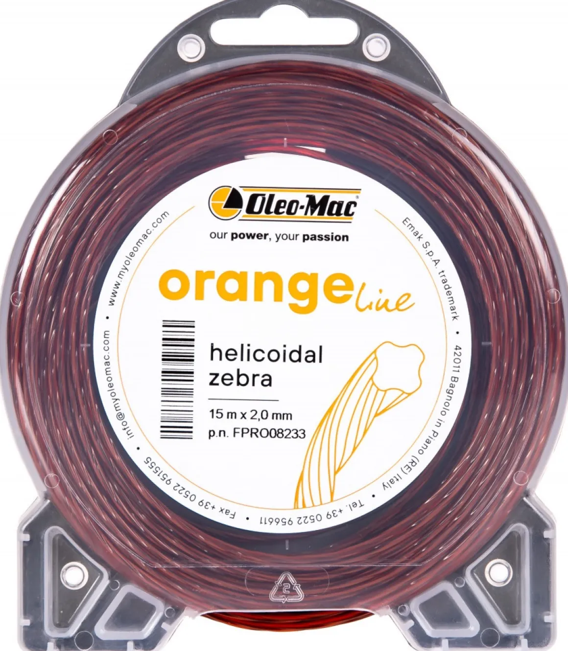 ŻYŁKA TNĄCA OLEO-MAC Orange line 2,4mm / 15 m. DO KOSY PROFIL SPIRALNY , SZPULA FPRO08234 - OFICJALNY DYSTRYBUTOR - AUTORYZOWANY DEALER OLEO MAC