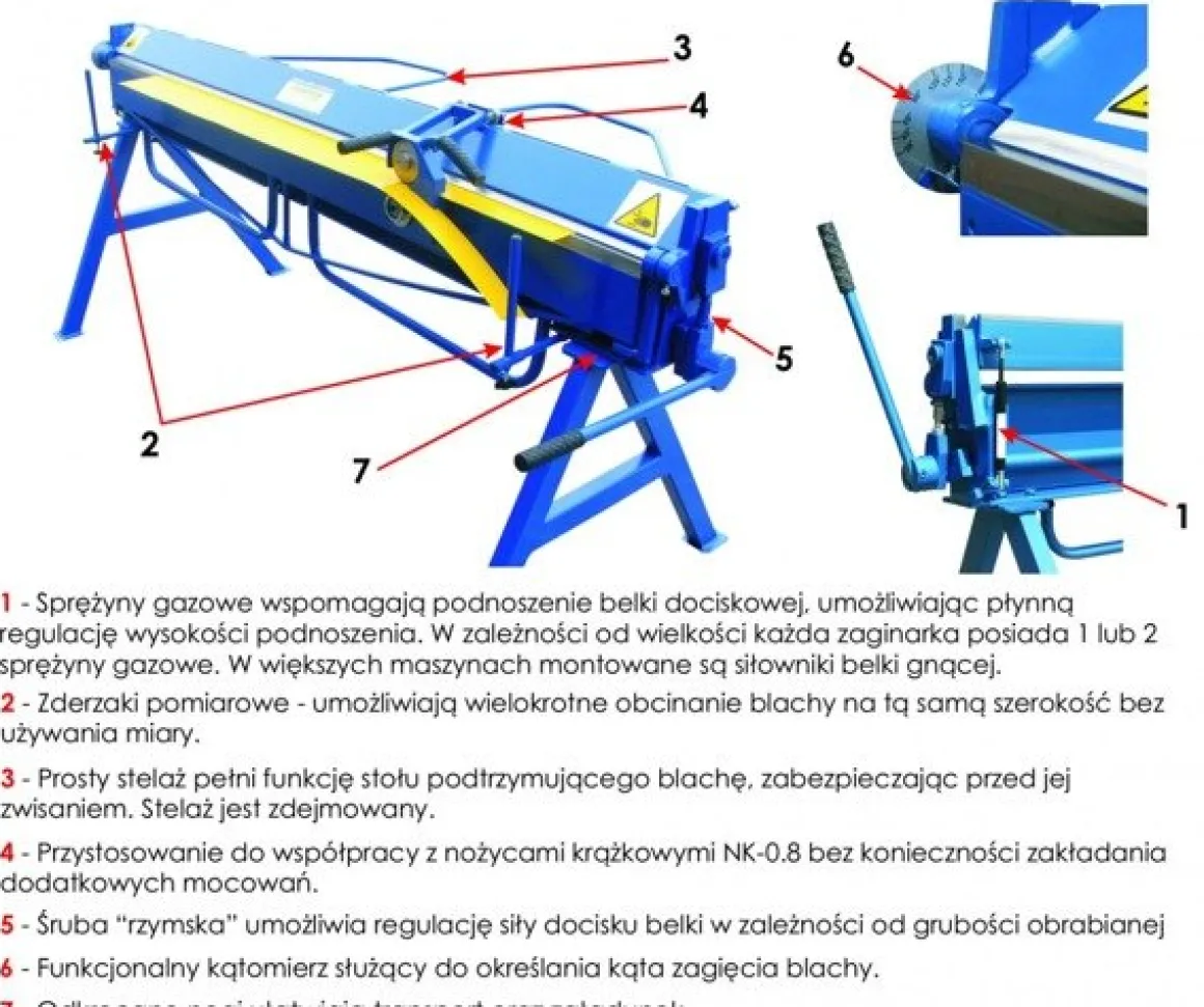 ZAGINARKA GIĘTARKA KRAWĘDZIARKA DEKARSKA DO BLACHY Z CIĘCIEM MAAD ZGS-4000 /0.8mm EWIMAX