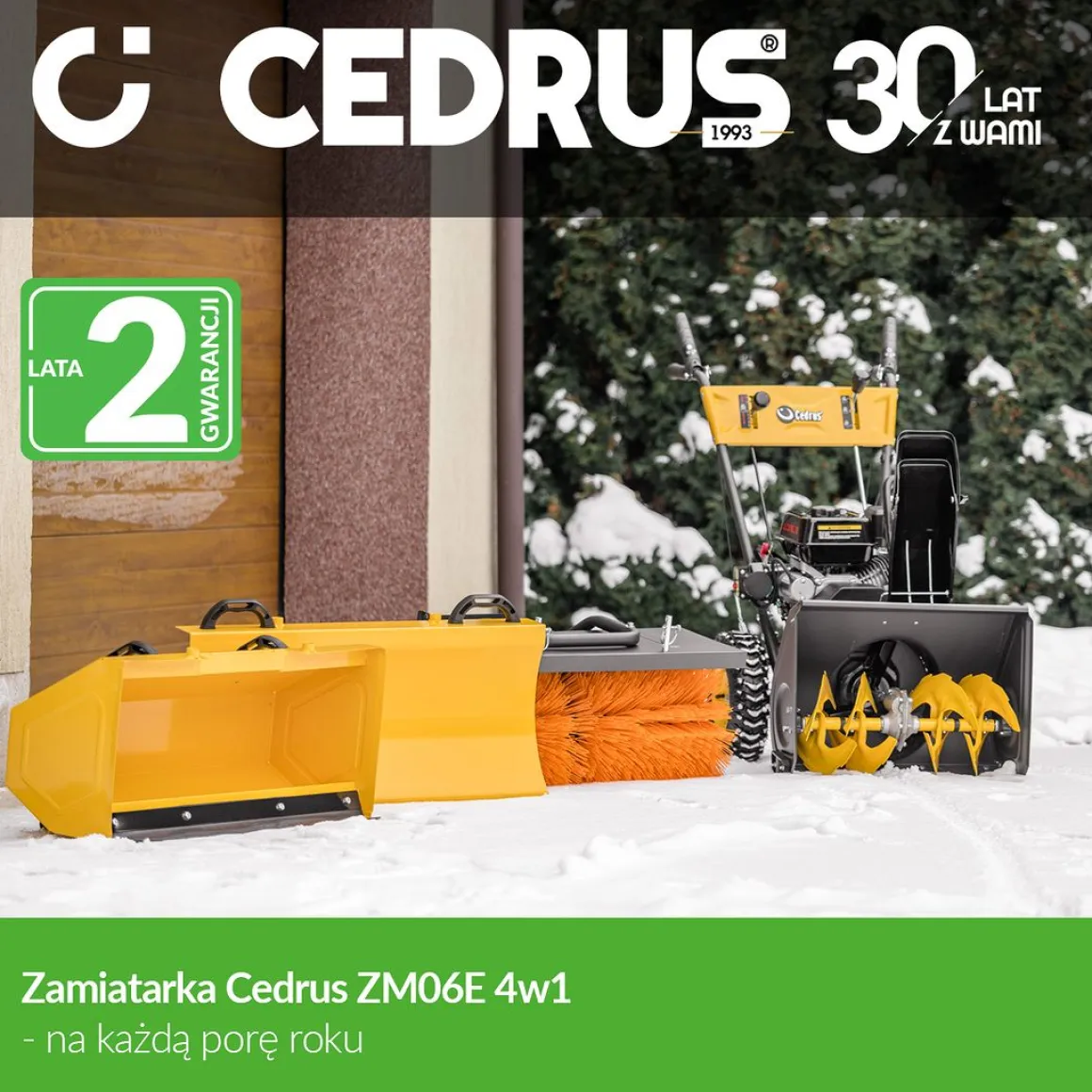 Zamiatarka spalinowa Cedrus ZM06E 4w1 z napędem i odśnieżarką