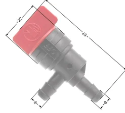 Zawór paliwa B&S 1/4 cala / 90' / przepływowy zam. 494769 698181 NZ619